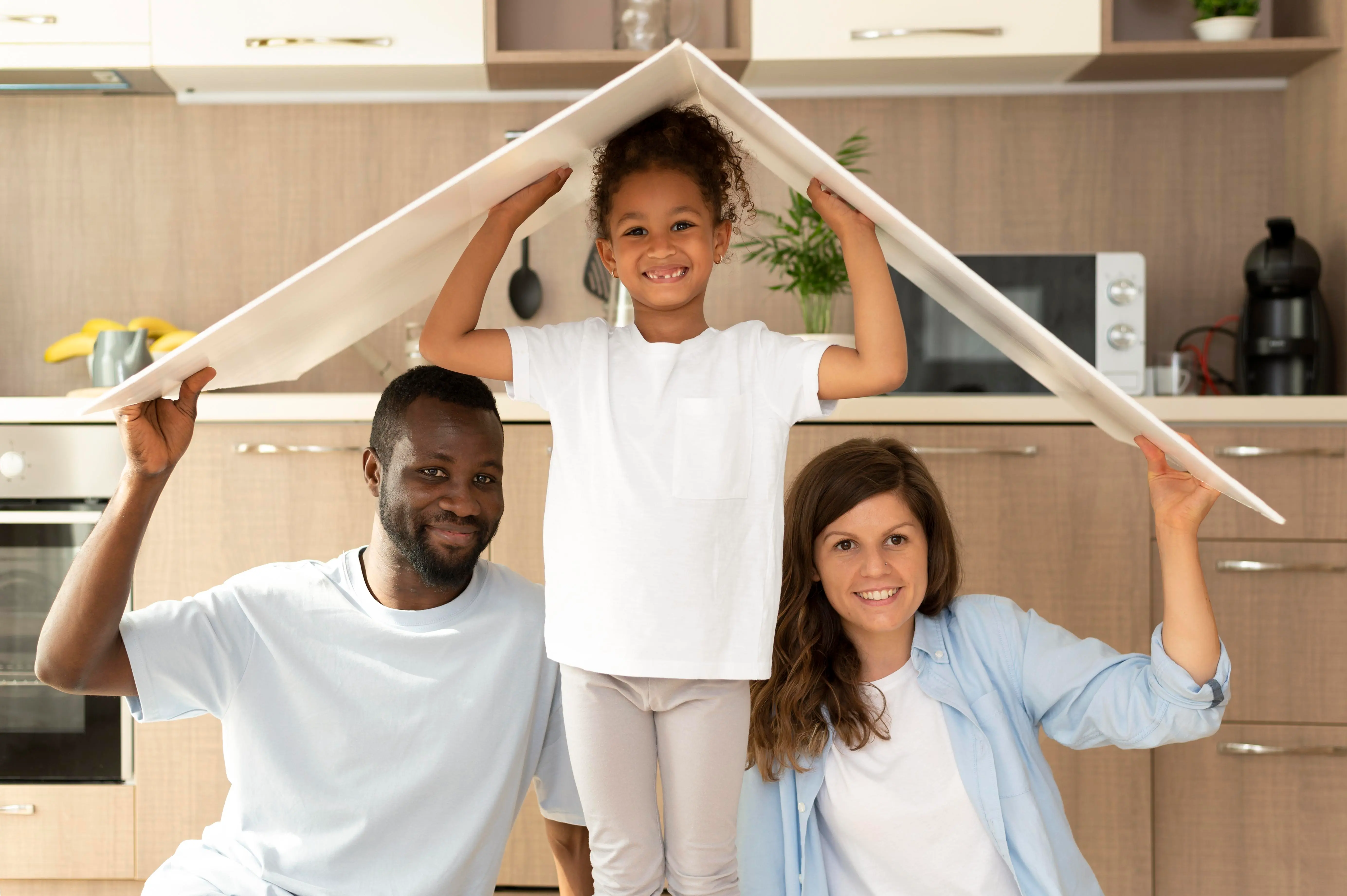 Family building cardboard roof